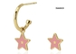 Χαριτωμένα ροζ παιδικά σκουλαρίκια Star Hoop 18K χρυσά σκουλαρίκια από ανοξείδωτο ατσάλι