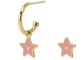 Χαριτωμένα ροζ παιδικά σκουλαρίκια Star Hoop 18K χρυσά σκουλαρίκια από ανοξείδωτο ατσάλι