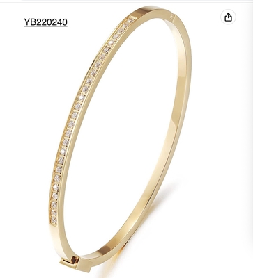 Bling Bling All Rhinestone Snap On Gold Bracelet Charm βραχιόλια για γυναίκες