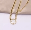 Κ χρυσό σετ κοσμημάτων από ανοξείδωτο ατσάλι Lush Simple White Fritillary Inlaid Chain βραχιόλι