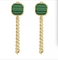 πράσινα πολύτιμων λίθων κρεμαστών κοσμημάτων σκουλαρικιών μακριά κρεμαστών κοσμημάτων σκουλαρίκια ανοξείδωτου στηριγμάτων 18K χρυσά
