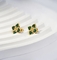 Πέτρινο σκουλαρίκι τέσσερα τριφυλλιών του CZ πράσινα St.Patrick φύλλων σκουλαρίκια ημέρας τριφυλλιού για το ιρλανδικό κόσμημα γυναικών