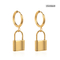 CE Γυναικεία χρυσά σκουλαρίκια από ανοξείδωτο ατσάλι Vintage μεταλλικά κρεμαστά σκουλαρίκια με κλειδαριά