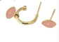 Μοναδικά ευαίσθητα χρυσά σκουλαρίκια από ανοξείδωτο ατσάλι Πράσινα ροζ εποξειδικά σκουλαρίκια